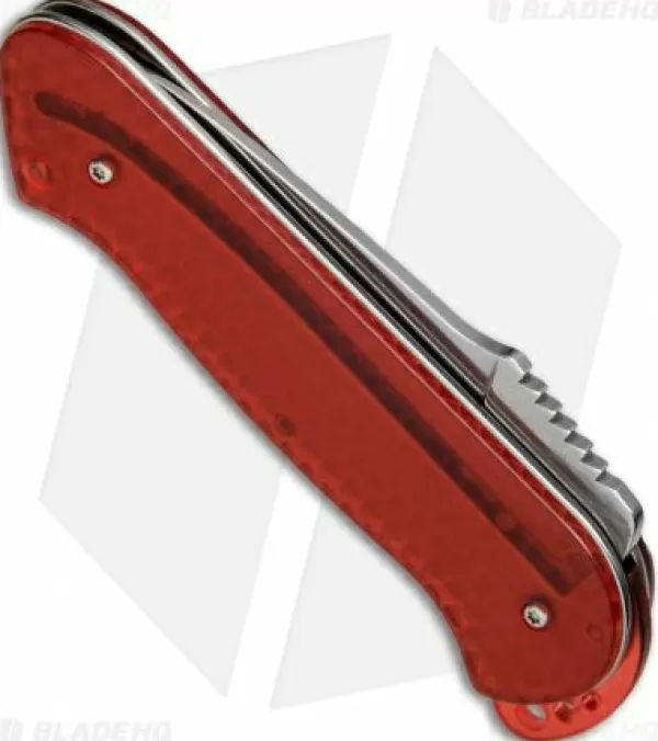 Shop Lower Prices Crkt Rollock Pocket Knife Red Translucent (2.25 Polish Serr) 5212R Pocket Knives