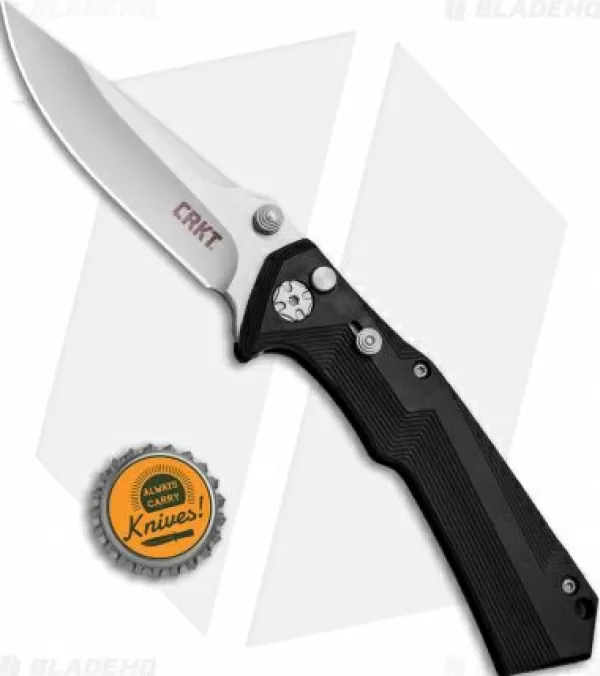 New Lower Prices Crkt Tighe Tac Two Clip Point Automatic Knife Grn (3.38 Satin) 5230-Conv Automatic Knives