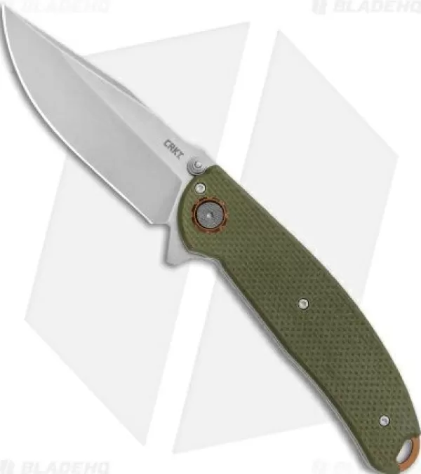 Clearance Online Crkt Burnley Butte Deadbolt Lock Assisted Flipper Knife Green G-10 (3.3 Sw) Pocket Knives
