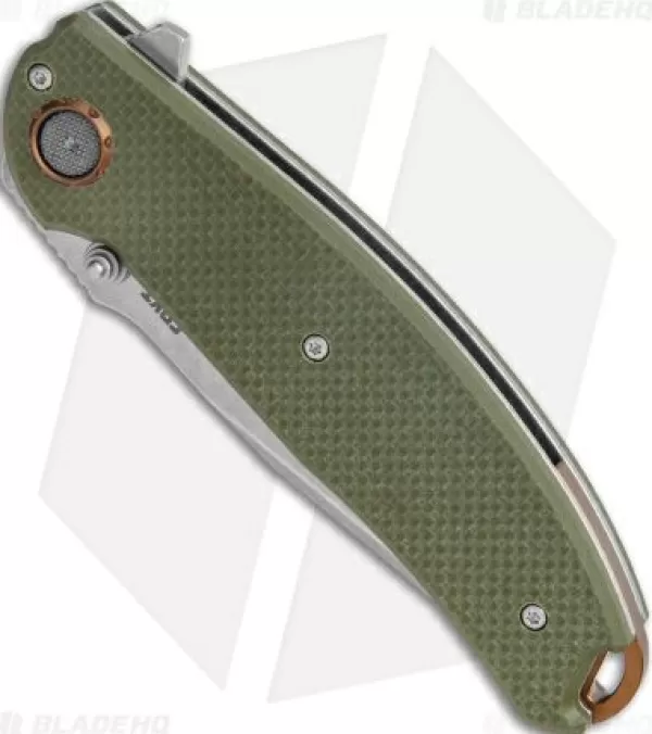 Clearance Online Crkt Burnley Butte Deadbolt Lock Assisted Flipper Knife Green G-10 (3.3 Sw) Pocket Knives