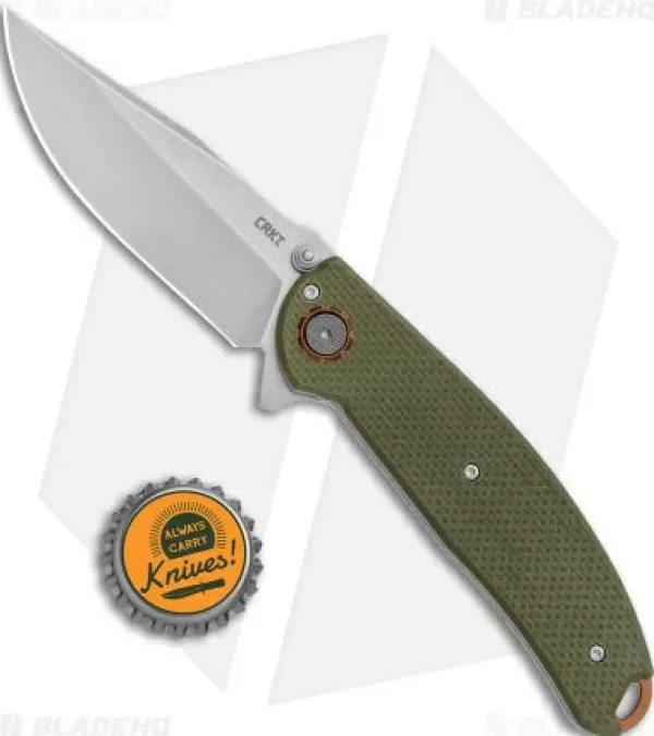 Clearance Online Crkt Burnley Butte Deadbolt Lock Assisted Flipper Knife Green G-10 (3.3 Sw) Pocket Knives