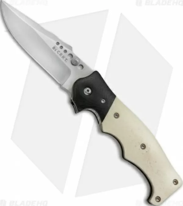 Cheap Online Crkt The Natural 2 Spring Assisted Knife White Bone & G-10 (3.25 Plain) 7080 Spring Assisted Knives
