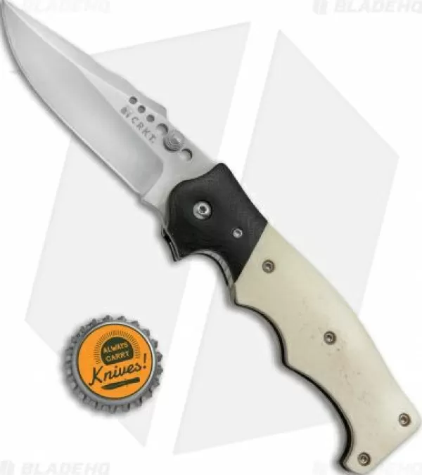 Cheap Online Crkt The Natural 2 Spring Assisted Knife White Bone & G-10 (3.25 Plain) 7080 Spring Assisted Knives