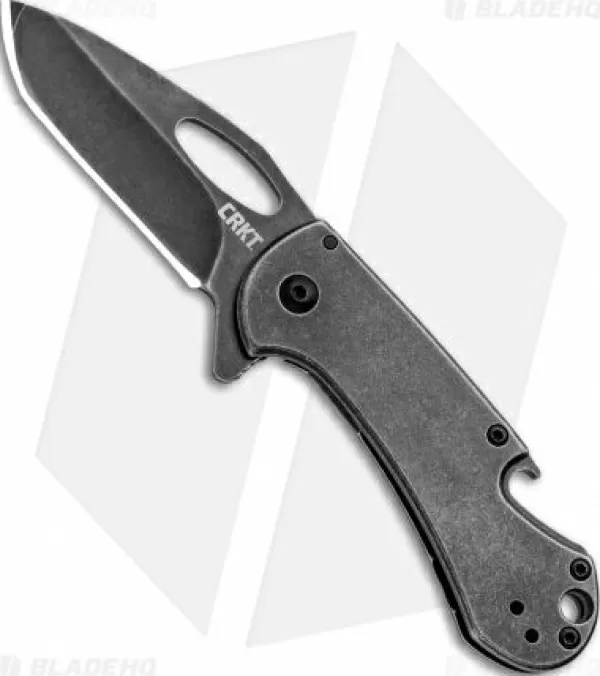 Outlet Original Crkt Bev-Edge Flipper Knife W/ Bottle Opener Black (2.5 Black Stonewash) 4635 Pocket Knives