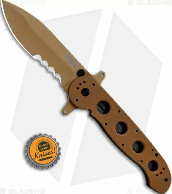 Best Original Crkt Carson M21-14Dsfg Special Forces Flipper Knife Tan G-10 (3.875 Serr) Pocket Knives
