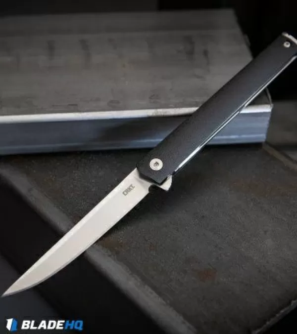 Store Original Crkt Ceo Flipper Liner Lock Knife Black Grn (3.4 Satin) Pocket Knives
