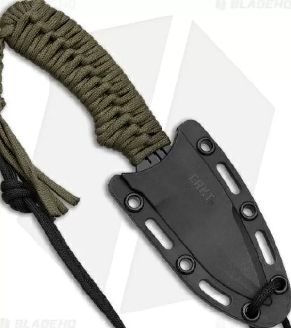 Flash Sale Original Crkt Crawford Thunder Strike Neck Knife Green Paracord (2.8 Black) 2032 Fixed Blade Knives