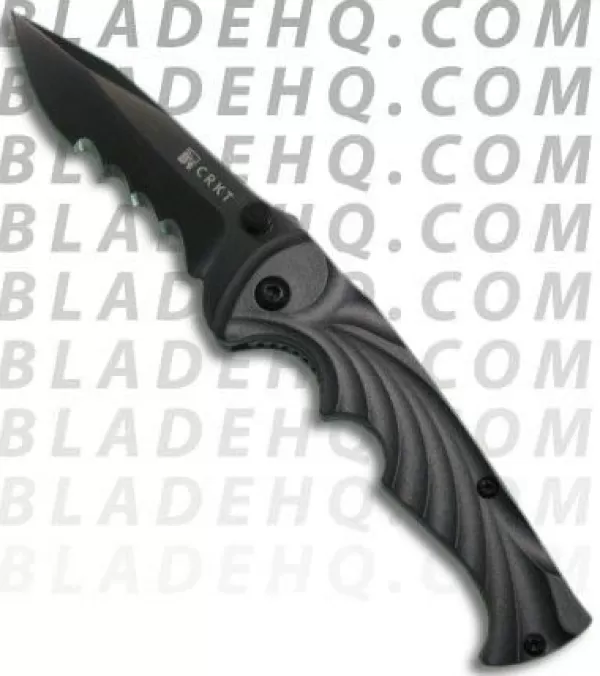 Cheap Quick Delivery Crkt Black Tiny Tighe Breaker Spring Assisted Knife (2.9 Black Serr) 1097K Tactical Knives