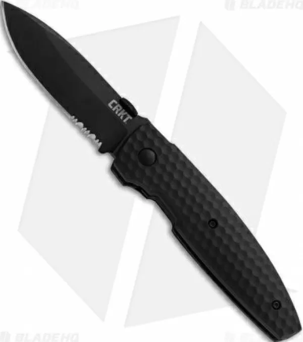 Best Quick Delivery Crkt Lucas Burnley Aux Liner Lock Folding Knife Black (3.25 Black Serr)1221K Pocket Knives