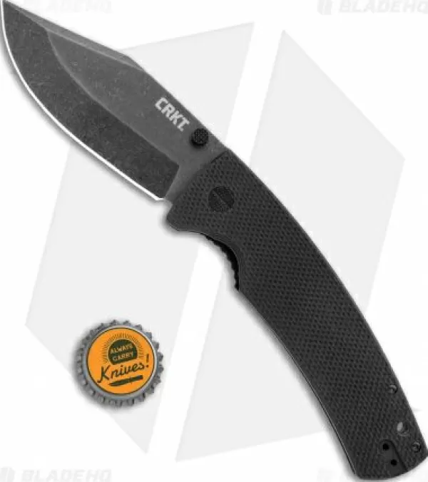 Best Quick Delivery Crkt Ryan Johnson The Gulf Lock Knife Black G10 (4 Black Stonewash) Pocket Knives