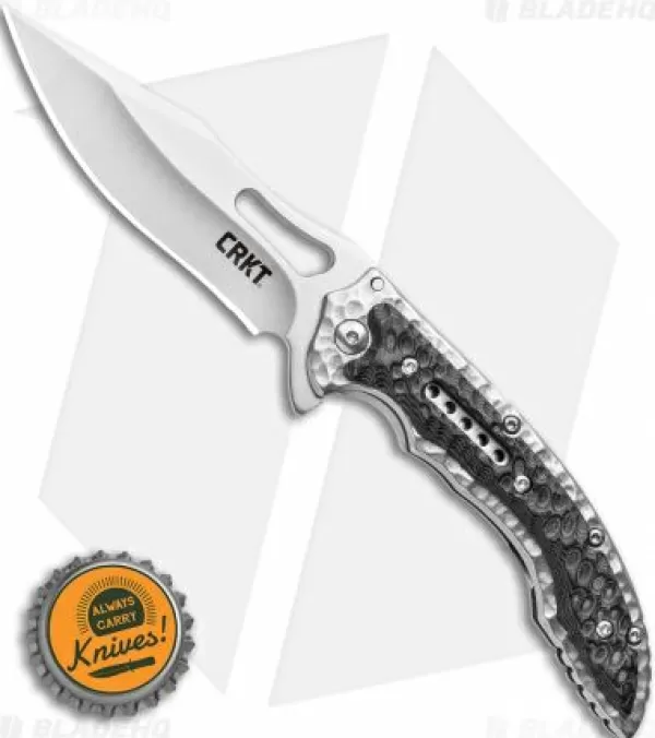 Cheap Reliable Quality Crkt Ikoma Fossil Small Frame Lock Knife Black G-10 (3.41 Satin) 5462 Pocket Knives