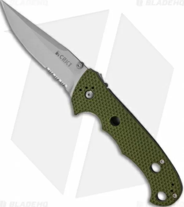 Outlet Special Style Crkt Hammond Cruiser Liner Lock Knife Od Green (3.75 Bead Blast Serr) 7914Dg Pocket Knives