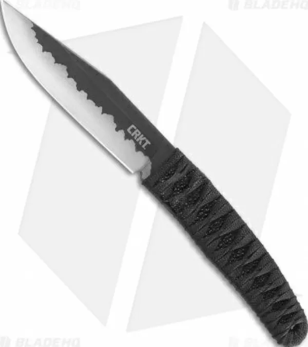 Hot Top Sell Crkt Burnley Nishi Fixed Blade Knife Black Cord Wrapped (4.5 Black) 2290 Fixed Blade Knives