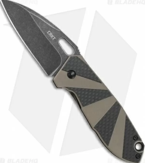 Clearance Top Sell Crkt Heron Frame Lock Folding Knife Black Tan G-10/Cf (2.75 Black Sw) 2440 Pocket Knives