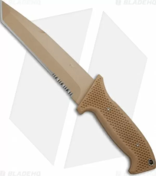 Clearance Unique Crkt M60 16Nkd Large Fixed Blade Tanto Knife Desert Tan (6.13 Tan Serr) Fixed Blade Knives