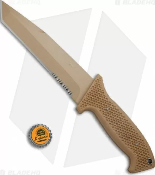 Clearance Unique Crkt M60 16Nkd Large Fixed Blade Tanto Knife Desert Tan (6.13 Tan Serr) Fixed Blade Knives